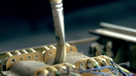 Wipe the dust from old equipment Stock Footage 93928576