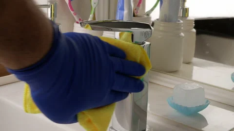 Wipe the faucet Stock Footage 147075868
