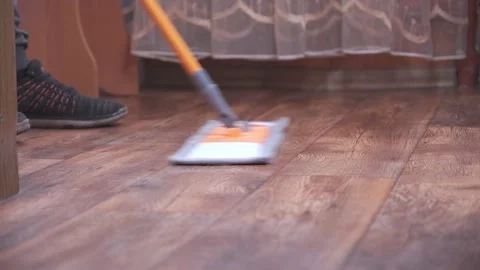 Wipe the floor with a mop. Stock Footage 190281843