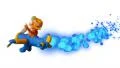 Wipe with funny aviator, alpha. Stop motion HD Footage
