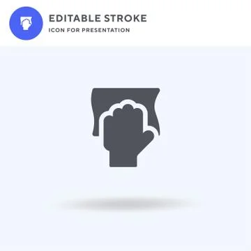 Wipe icon vector, filled flat sign, solid pictogram isolated on white, logo i Illustrazione stock