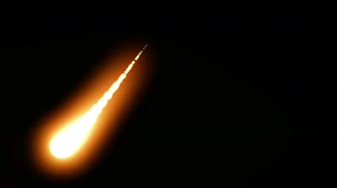 Wipe Transition Flying Fireball w/ Alpha (30fps) Stock Footage