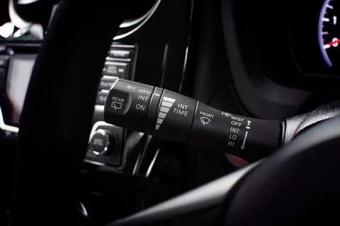 Wiper switch with adjustment speed toggle rotate switch. Foto stock