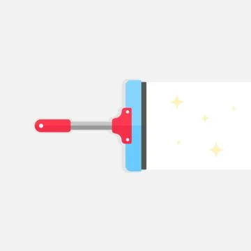 Wiper tool icon flat design. Squeegee or cleaning brush glass window. Vector EPS 스톡 일러스트