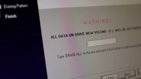 Wiping data from hard disk - Securely Erasing Information Stock Footage 74108378