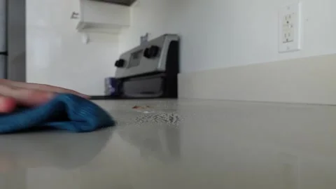 Wiping Down Countertop Stock Footage 147833798