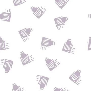 Wiping dust with microfiber glyph vector seamless pattern Stock Illustration