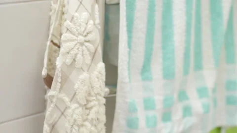 Wiping Hands with a Towel Stock Footage 130401568