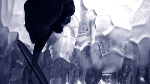 Wiping moisture off a bathroom window. Stock Footage 96096794