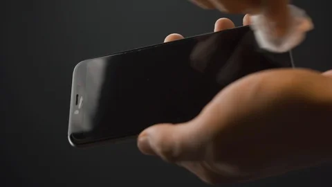 Wiping Smartphone Display Stock Footage 126441273