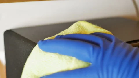 Wiping a stereo system's speaker Stock Footage 147604677