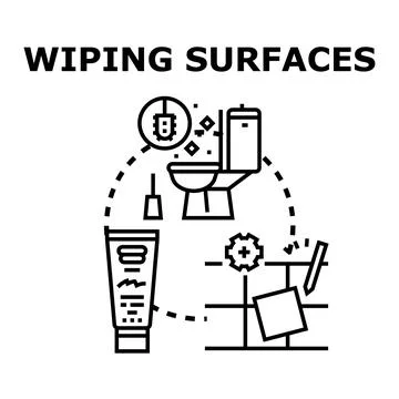 Wiping surfaces and cleaning objects concept illustration Stock Illustration