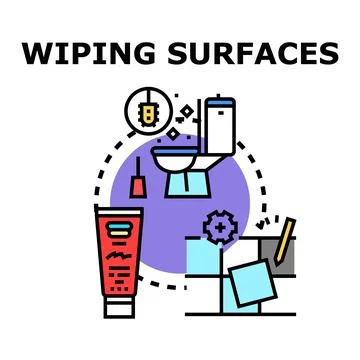 Wiping surfaces and cleaning objects concept illustration Stock Illustration