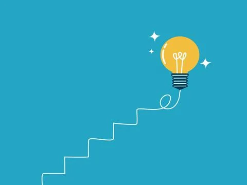 Wire acts as a ladder to the light bulb Stock Illustration