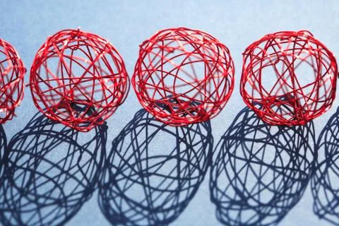 Wire Balls With Shadow Stock Photos