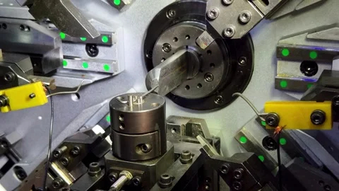 Wire bending machine in action showcasing precision engineering and automated Video stock 310535721