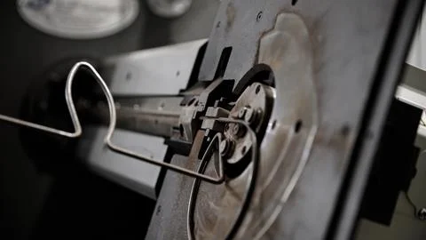 Wire bending machine. CNC metal processing. Automated metalworking machine. Stock Photos