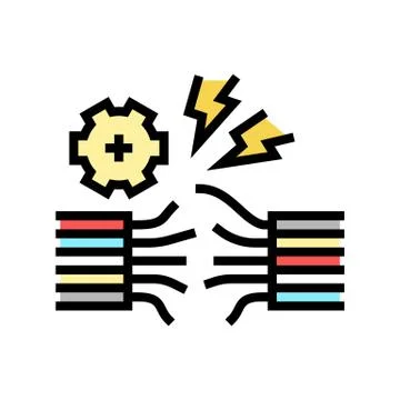 Wire breakage color icon vector illustration Stock Illustration
