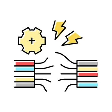 Wire breakage color icon vector illustration Stock Illustration