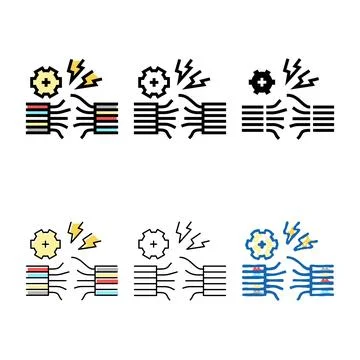Wire breakage color range icon vector Stock Illustration