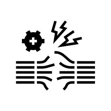Wire breakage glyph icon vector illustration Stock Illustration
