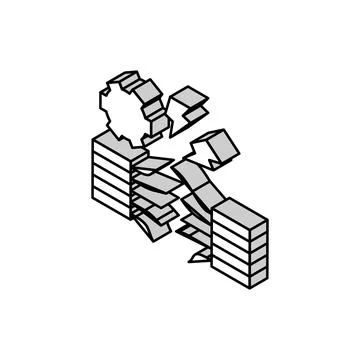 Wire breakage isometric icon vector illustration Stock Illustration
