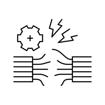 Wire breakage line icon vector illustration Stock Illustration