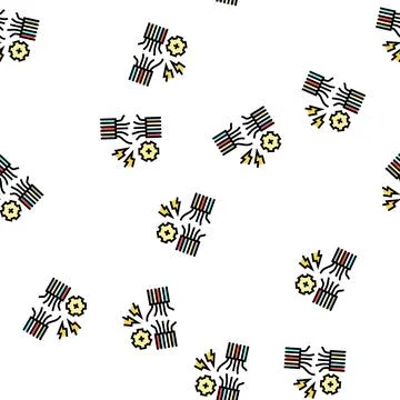 Wire breakage vector seamless pattern Stock Illustration
