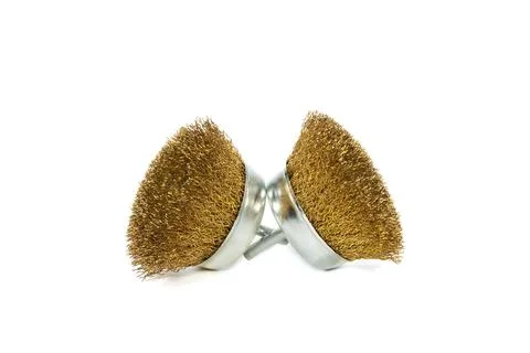 Wire brush for cleaning on white background. Stock Photos