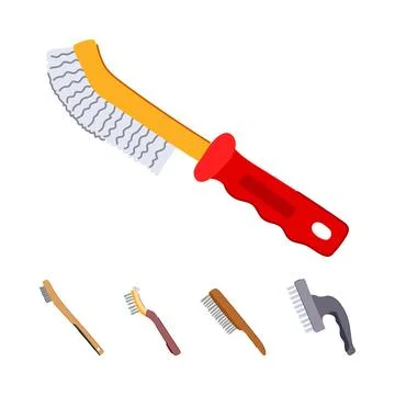 Wire brush collection for cleaning and maintenance Stock Illustration