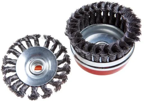 Wire brush for metal processing Stock Photos