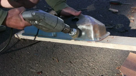 Wire Brush Paint Removal Stock Footage 32755200