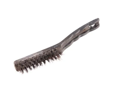 Wire brush on a plain white background. Stock Photos