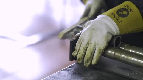 Wire Brusing Pipe Stock Footage 151357544
