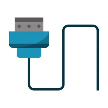 Wire cable computer plug 库存插图