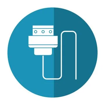 Wire cable computer plug shadow Stock Illustration