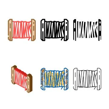 Wire cable copper color icon mix vector Stock Illustration