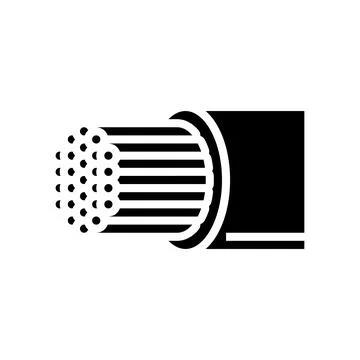 Wire cable copper glyph icon vector illustration Stock Illustration