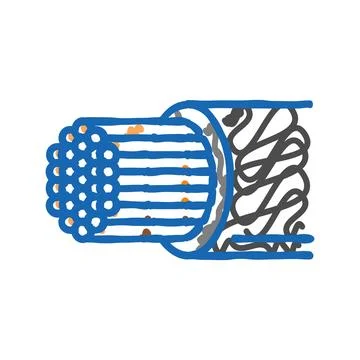 Wire cable copper icon doodle illustration Stock Illustration