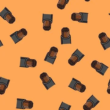 Wire cable copper vector seamless pattern Illustrazione stock