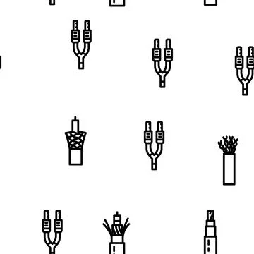 Wire cable cord vector seamless pattern Illustration