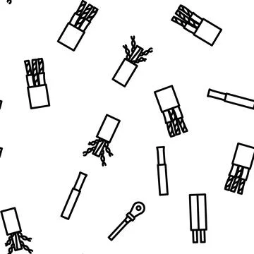 Wire cable cord vector seamless pattern Illustration