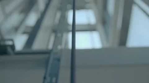 Wire cable in elevator going down Stock Footage 64555757