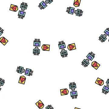 Wire cable protect vector seamless pattern Stock Illustration
