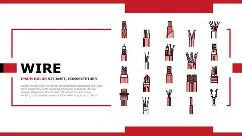 Wire cable technology connection landing header vector Stock Illustration