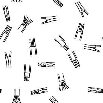 Wire cable technology connection vector seamless pattern Stock Illustration