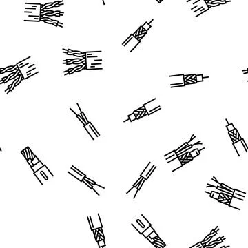 Wire cable technology connection vector seamless pattern Stock Illustration
