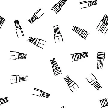 Wire cable technology connection vector seamless pattern Stock Illustration