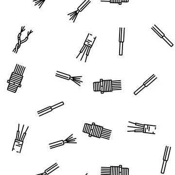 Wire cable technology connection vector seamless pattern Stock Illustration