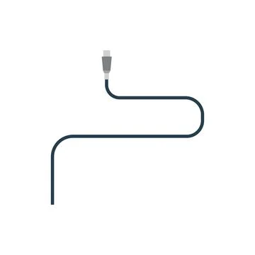 Wire cable technology icon connection line vector illustration. Power cable e Stock Illustration